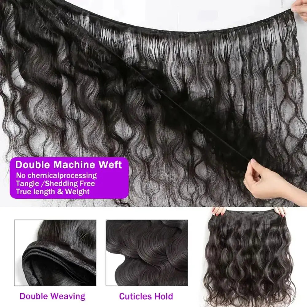 12A Human Hair Bundles Body Wave Bundles Human Hair 18 20 22 Inch Unprocessed Brazilian Virgin Hair Body Wave 3 Bundles Deals Straight Deep Curly Wave Real Human Hair Extensions For Black Women Natural Black